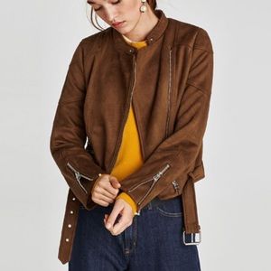 Zara faux suede trf jacket